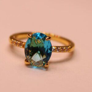 BLUE RING WITH GOLD BAND